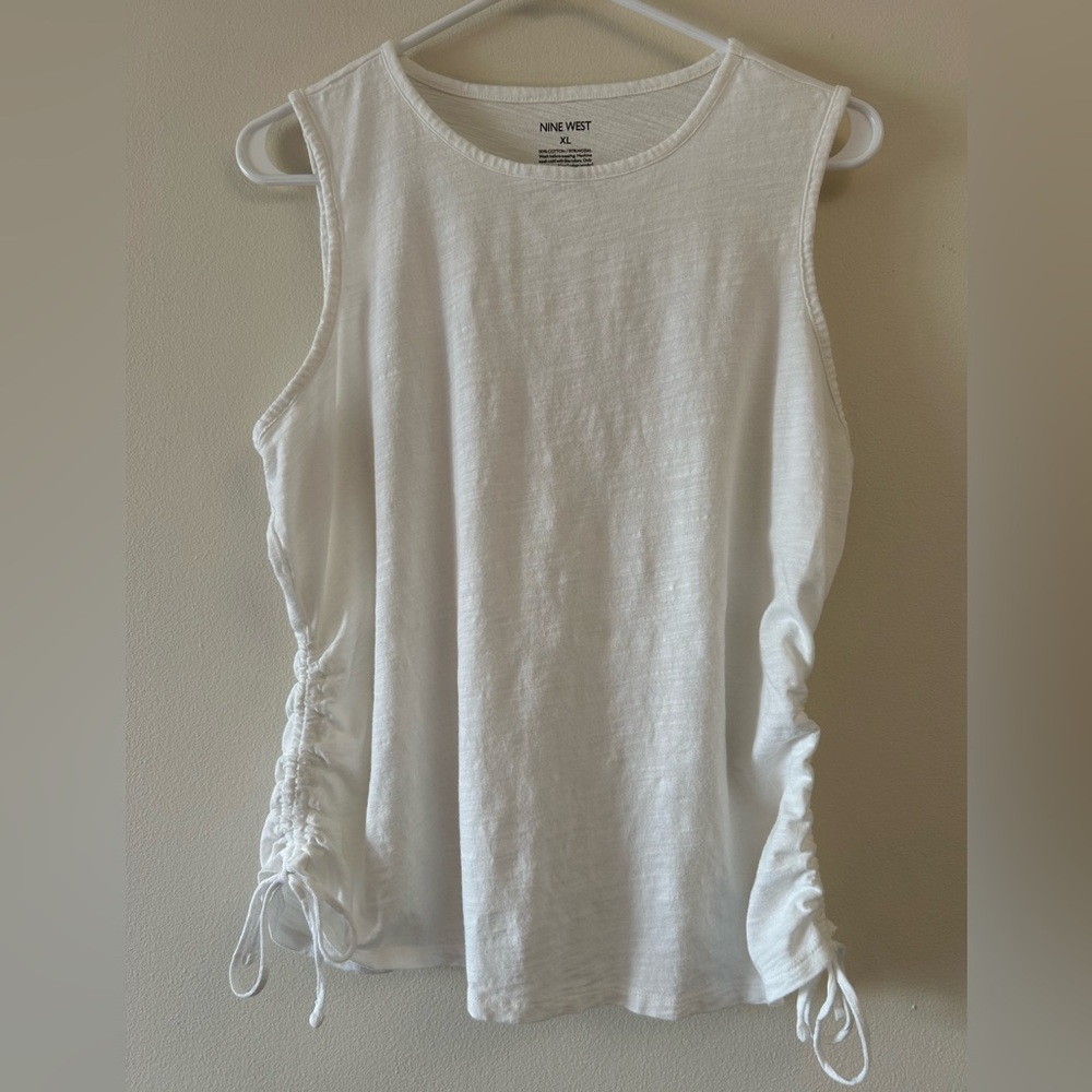 Nine West White Sleeveless Top